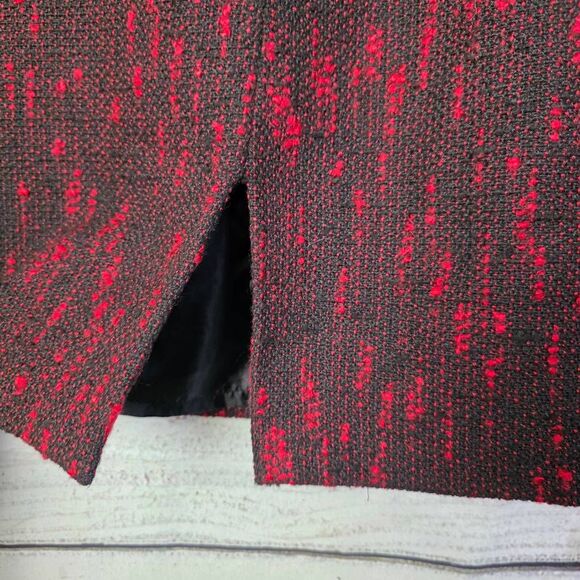 Cato Red Black Tweed Textured Skirt Sz 14 - Picture 5 of 8